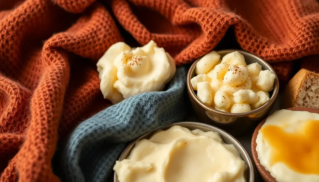 Fashion on a Plate: The Chic Science of Comfort Food Juxtaposition of rich fabric textures with comfort foods showcasing similar tactile qualities.