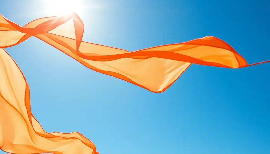Stay Cool: The Best Fabrics for Hot and Humid Climates Colorful fabrics flowing gently in the breeze under a sunny sky.